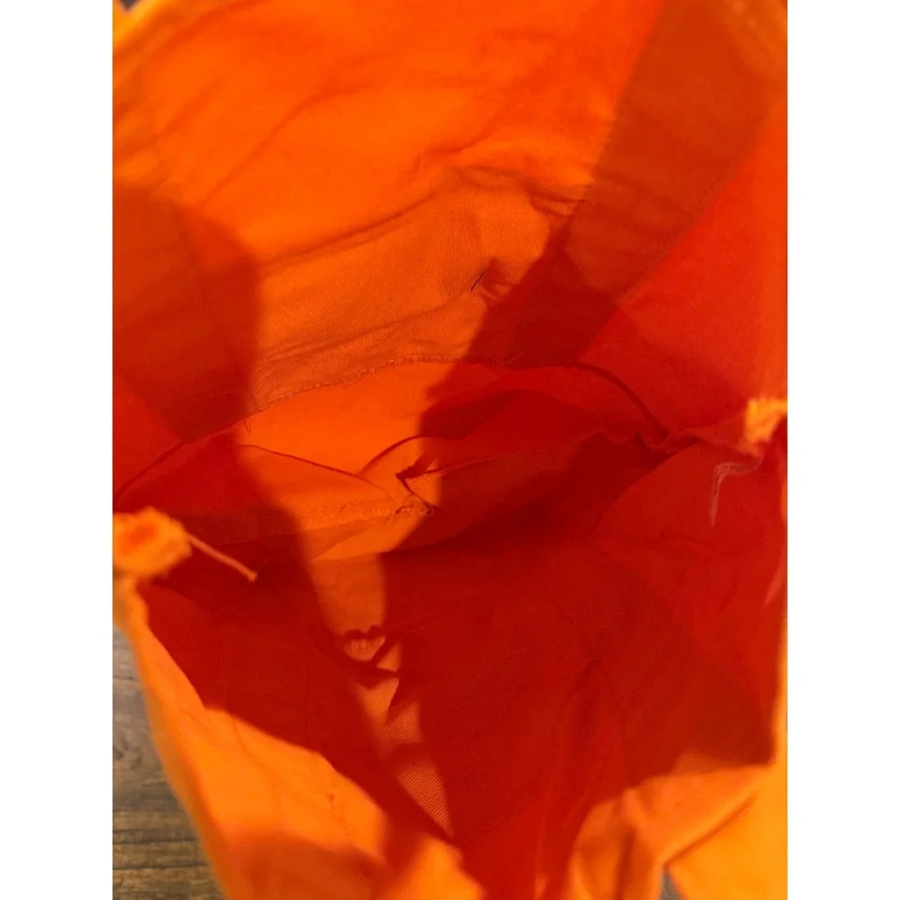 Trader Joe's Canvas Tote Bag Orange Halloween Grocery Mini Bag NWT